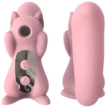 Вакуумный стимулятор с вибрацией KisToy Miss UU Pink, игрушка 2-в-1: Для кого Для женщин