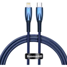 Кабель Baseus Cable USB-C для Lightning Glimmer Series Fast Charging Data 1m Blue (CADH000003): Тип USB-C - Lightning