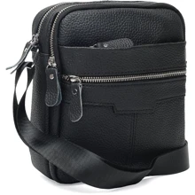 Мужская сумка через плечо Borsa Leather черная (K18016a-black): Пол Мужской
