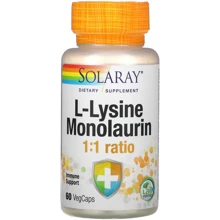Solaray L-Lysine Monolaurin L-лизин монолаурин 60 вегетарианских капсул: Тип Лизин