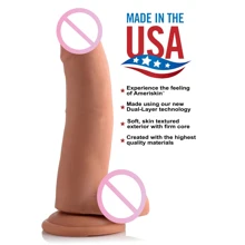 8 Inch Ultra Real Dual Layer Suction Cup Dildo - Medium Skin Tone - фаллоимитатор 18x5 см, телесный: Назначение Вагинальные