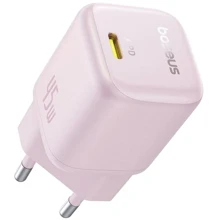 Зарядний пристрій Baseus USB-C Wall Charger GaN 1C 45W Pink (P10176800413-00): Особливості Швидка зарядка, Power Delivery (PD), USB-C