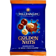 Драже Millennium Golden nuts фундук у молочному шоколаді 50 г (4820005195565): Вага, г 50