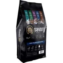 Сухой корм Savory для длинношерстных кошек со свежим лососем и белой рыбой, 8 кг (4820232630037): Тип Сухой корм