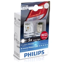 LED лампа Philips X-tremeVision P21W 12V LED 12898RX2 (2шт.): Головной свет Повороты, Габариты