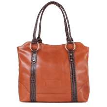 Женская сумка тоут Laskara коричневая (LK-DD210-cognac): Пол Женский