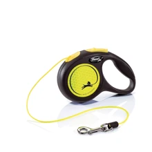 Повідець-рулетка для собак Flexi New Neon XS трос 3 м до 8 кг жовтий (25208): Тип шнура Трос