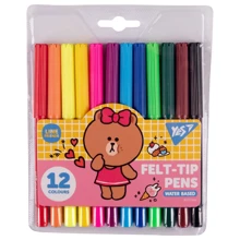 Фломастери YES Line Friends 12 кольорів (650546): Тип На водной основе