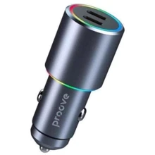 Зарядное устройство Proove Car Charger Double Energy 2xUSB-C 50W Metal Gray (ACDE50022206): Особенности Быстрая зарядка, Power Delivery (PD)