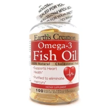 Earth's Creation Omega 3 1000 mg (Cholesterol Free), Омега 3 100 м'яких капсул: Тип Омега 3