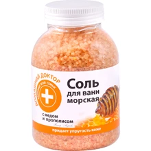 Домашний Доктор Соль с медом и прополисом 1000 g: Назначение Расслабление, Очищение