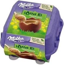 Шоколадні яйця Milka Loffel ei Haselnusse 136 г (7622201791995): Вага, г 136