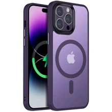 Чехол для iPhone Mobile Case TPU+PC Metal Buttons with MagSafe Colorful Dark Purple for iPhone 16: Цвет фиолетовый