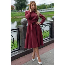 Платье FLFashion Плутос ХПП 3212 44 бордовое повседневное удлиненное миди: Состав Лен