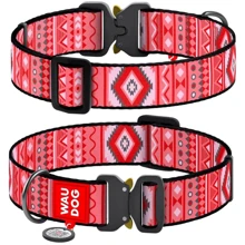 Ошейник для собак WAUDOG Nylon с QR паспортом Этно красный, XXL (4535-0133): Производитель WAUDOG