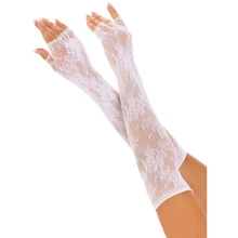 Перчатки Leg Avenue Lace Opera Length Fingerless Gloves White: Для кого Для женщин