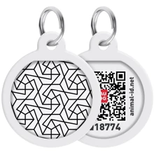 Адресник металлический WAUDOG Smart ID c QR паспортом, рисунок Геометрия 30 мм (230-0202): Производитель WAUDOG