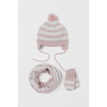 Комплект (шапка, хомут, варежки) H&M 7783030 74-80 см розовый: Пол Девочка