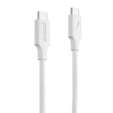Кабель Proove Cable USB-C to USB-C Striped Silicone 60W 1m White: Тип USB-C - USB-C