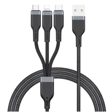 Кабель WIWU USB Cable to Lightning/microUSB/USB-C 1.2m Black (PT05): Тип USB Cable - Lightning/microUSB/USB-C