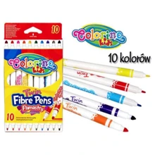 Фломастери Colorino двосторонні Fibre Pens 10 штук і 10 кольорів, (13451PTR / 1): Тип На водній основі
