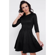 Платье FashionUp PL-1673D-44 44 черное повседневное до середины бедра: Состав Полиэстер, Хлопок