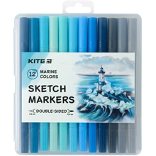 Скетч Маркер двосторонній Kite Marine K22-044-3 12 шт. набір: Тип Скетч-маркер