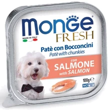 Паштет для собак Monge Dog Fresh с лососем 0.1 кг (70013086): Тип Влажный корм