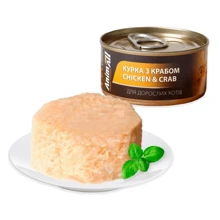Влажный корм AnimAll для котов с курицей и крабом 85г: Тип Влажный корм