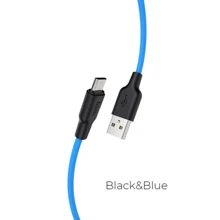 Кабель Hoco USB Cable to MicroUSB X21 2.4A 1m Blue/Black: Тип USB Cable - microUSB