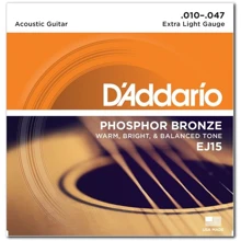 Струна для гитар Струны D`ADDARIO EJ15 PHOSPHOR BRONZE EXTRA LIGHT 10-47: Тип Комплект струн