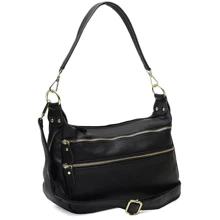 Жіноча сумка через плече Borsa Leather чорна (K1213-black): Стать жіночий