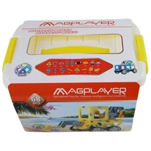 Конструктор Magplayer магнитный набор бокс 68 эл. (MPT2-68): Количество деталей, шт. 68