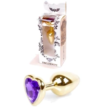 Анальна пробка із кристалом BOSS of TOYS Boss Series - Jewellery Gold Heart PLUG Purple S, BS6400043: Для кого унісекс