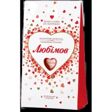 Цукерки Любимов у молочному шоколаді 100 г (4820005195138): Вага, г 100