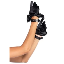 Перчатки укороченные с ремешком Leg Avenue - Cropped Satin Ruffle, OS: Для кого Для женщин