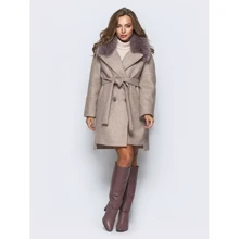 Пальто Leo-Pride PL2388 50 бежевое зимнее с мехом: Сезон Зима