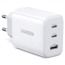 Зарядное устройство Ugreen Wall Charger 2хUSB-C+USB QC3.0 CD275 65W White (90496): Особенности Быстрая зарядка, USB-C, Power Delivery (PD)