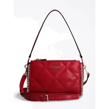 Женская сумка через плечо Guess Khatia Top Zip Shoulder Bag сливовая (HWQG8381180-PLU): Пол Женский