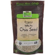 NOW Foods WHITE CHIA SEEDS ORG 1 LB Органічні білі насіння Чіа: Стать унісекс