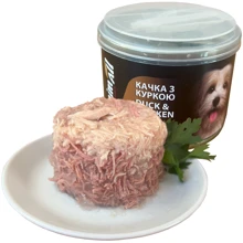 Вологий корм AnimAll для собак Качка з куркою в ніжному желе 195г: Тип Влажный корм