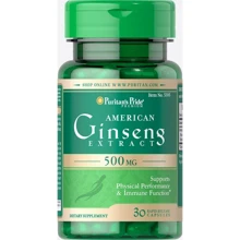 Puritan's Pride American Ginseng Женьшень американский 500 мг 30 капсул: Форма выпуска Капсулы