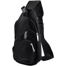 Мужская сумка-слинг DNK Leather черная (DNK-JOKER-2-BAG-1): Пол Мужской