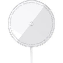 Зарядний пристрій Baseus Wireless Charger MagSafe Simple Mini3 Magnetic 15W Silver (CCJJ040012) для iPhone 16 I 15 I 14 I 13 I 12 series: Особливості MagSafe