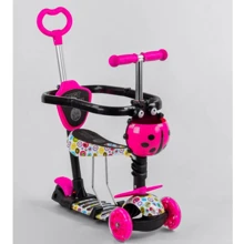 Детский самокат 5 в 1 Best Scooter S 6106 Розовый: Количество колес 3