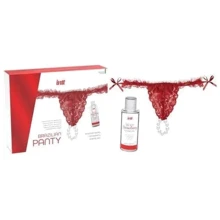 Трусики з перловим кільцем та полуничним лубрикантом Intt Brazilian Panty Red: Для кого Для жінок