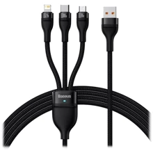 Кабель Baseus USB Cable to Micro USB/Lightning/Type-C Flash Series 2 Fast Charging 100W 1.2m Black (CASS030001): Тип USB Cable - Lightning/microUSB/USB-C
