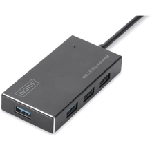 Адаптер Digitus Adapter USB to 4xUSB 3.0 Black (DA-70240-1): Колір чорний