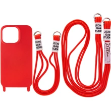 Чехол для iPhone TPU Case two straps California Red for iPhone 11 Pro Max: Цвет красный