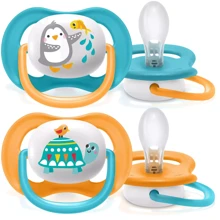 Пустышка ортодонтическая Philips AVENT Ultra Air Animal для мальчиков 6-18 мес 2 шт (SCF080/07): Возраст старше 6 месяцев